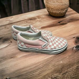 Vans | Pink Checkered Slip Ons Sz. 2